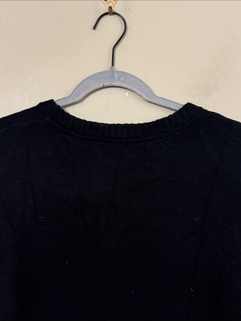 MARKET Skelly Intarsia Wool Blend Sweater, Black/white, size XL - Picture 12 of 12